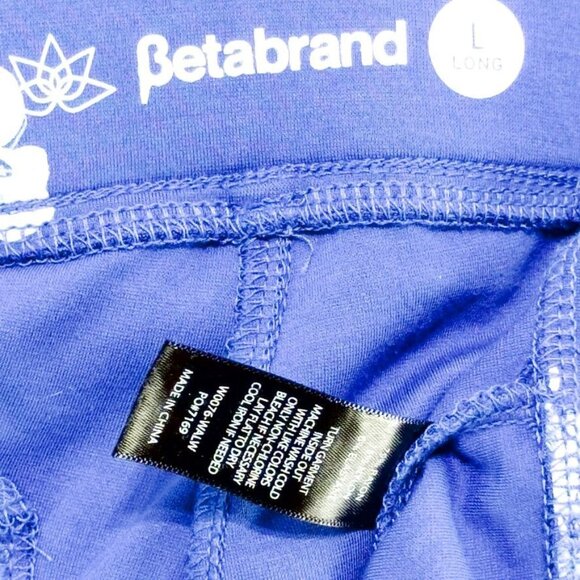 BETABRAND Women's Pants Blue Floral YOGA Activewear Stretch Size L - Long - Picture 5 of 7